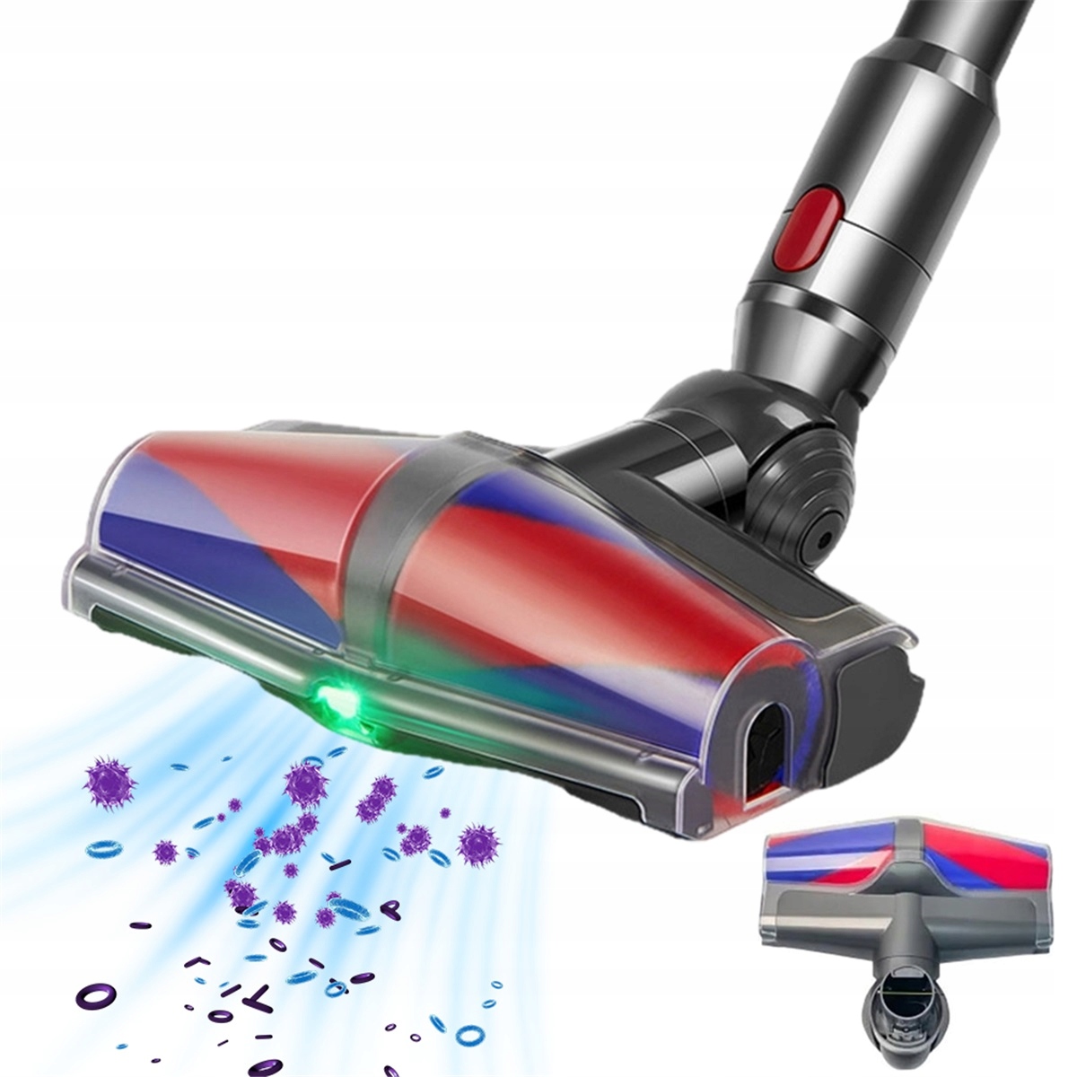 Kartáč pro Dyson V7 V8 V10 V11 V12 V15 s Led 2 motory 30 W pro parkety