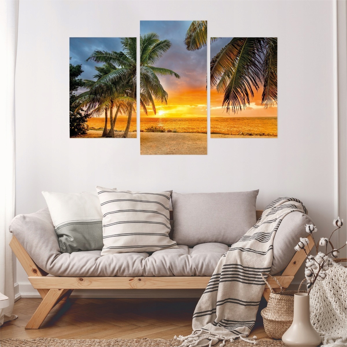 Vícedílný obraz Západ slunce na tropické pláži Canvas 180x120