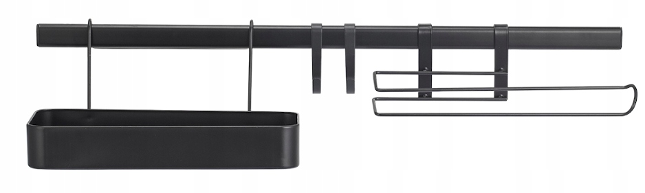 Kuchyňský relingový set černý matný, pevný