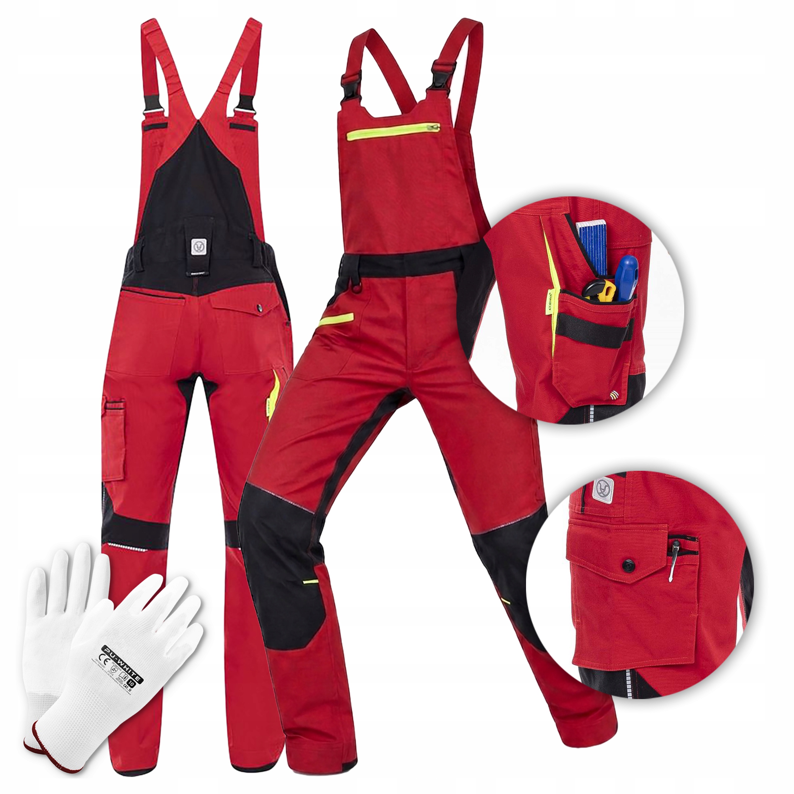 Pánské pracovní kalhoty Červené zahradnické kalhoty se strečem Bozp Ardon 4Xstretch