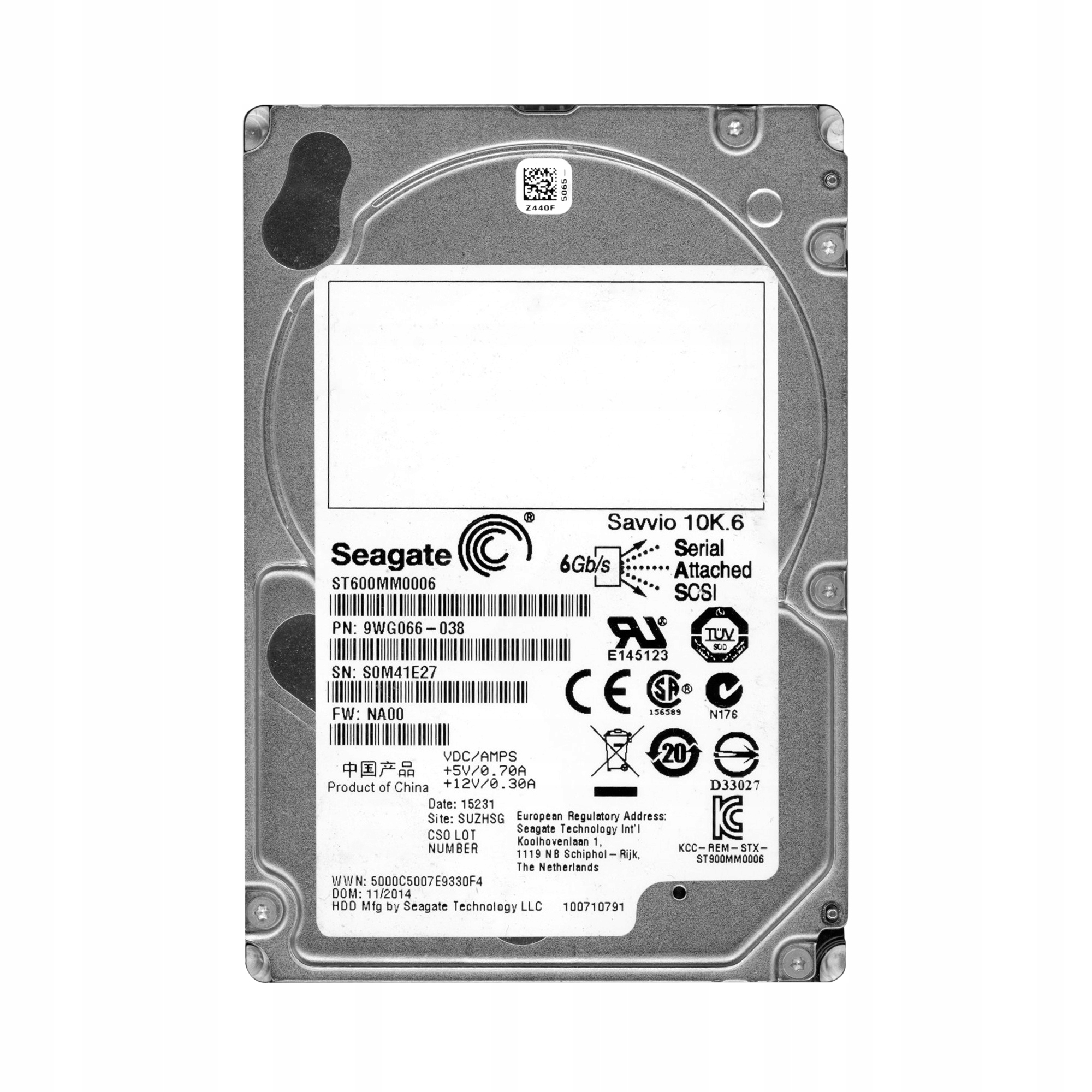 

Seagate Savvio 600GB 10K SAS-2 2.5'' ST600MM0006
