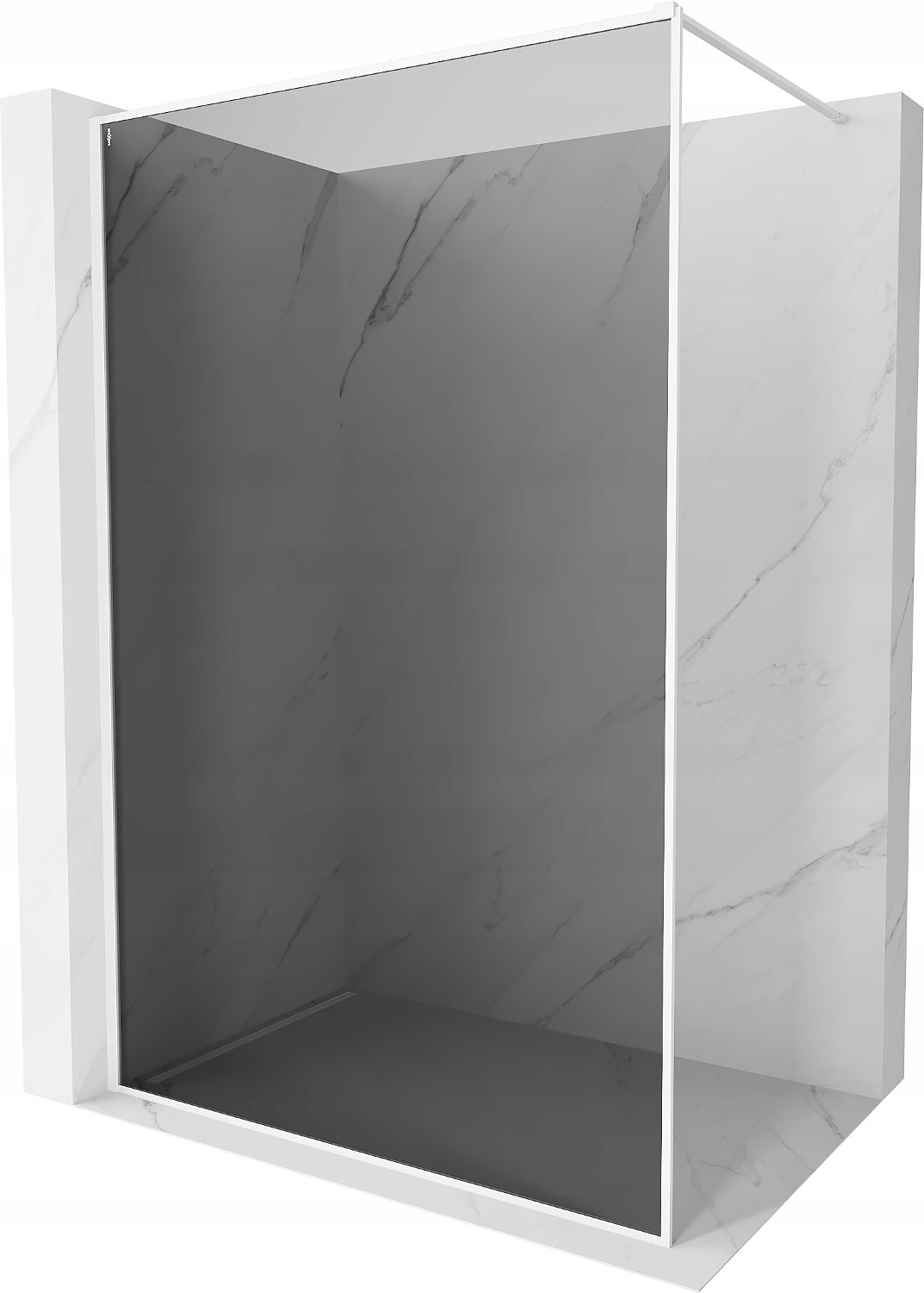 Mexen Kioto-xf Ścianka Prysznicowa Walk-in Ramka 130x202 Grafit Biała