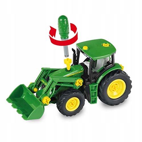 Адвент-календарь Theo Klein John Deere 6215R, сборный трактор 1:24 с плугом — фото 6
