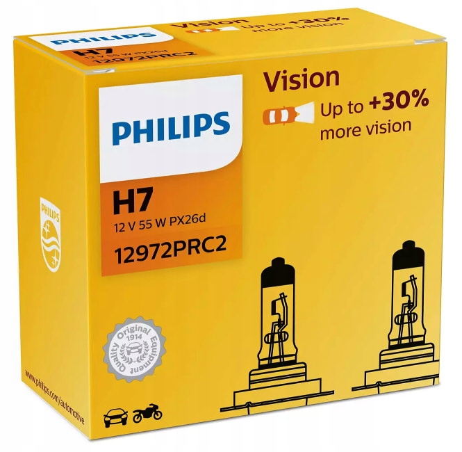 ŻARÓWKI PHILIPS H7 VISION 30% 2SZT. 12972PRC2