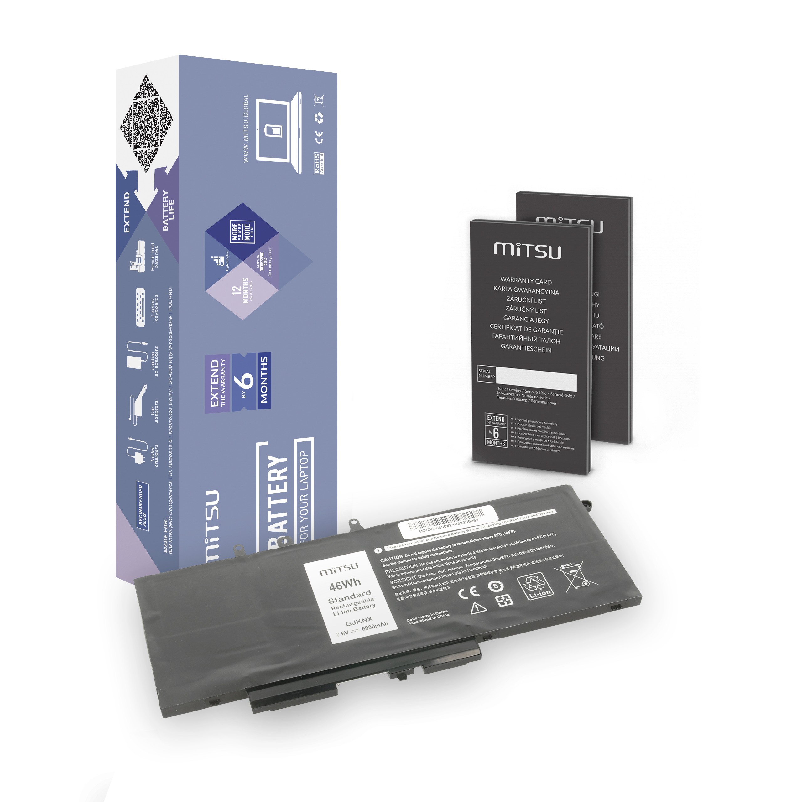 Baterie Mitsu pro Dell Latitude 5490, 5590