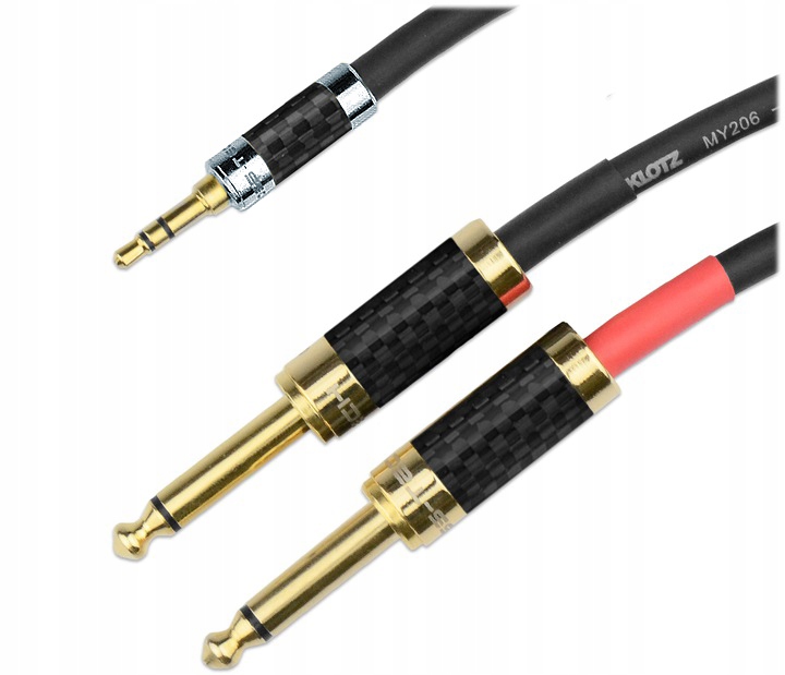 Klotz Kabel Mini Jack 3.5 2x Duży Jack 6.3 Ts 2m Spliter Typu Y
