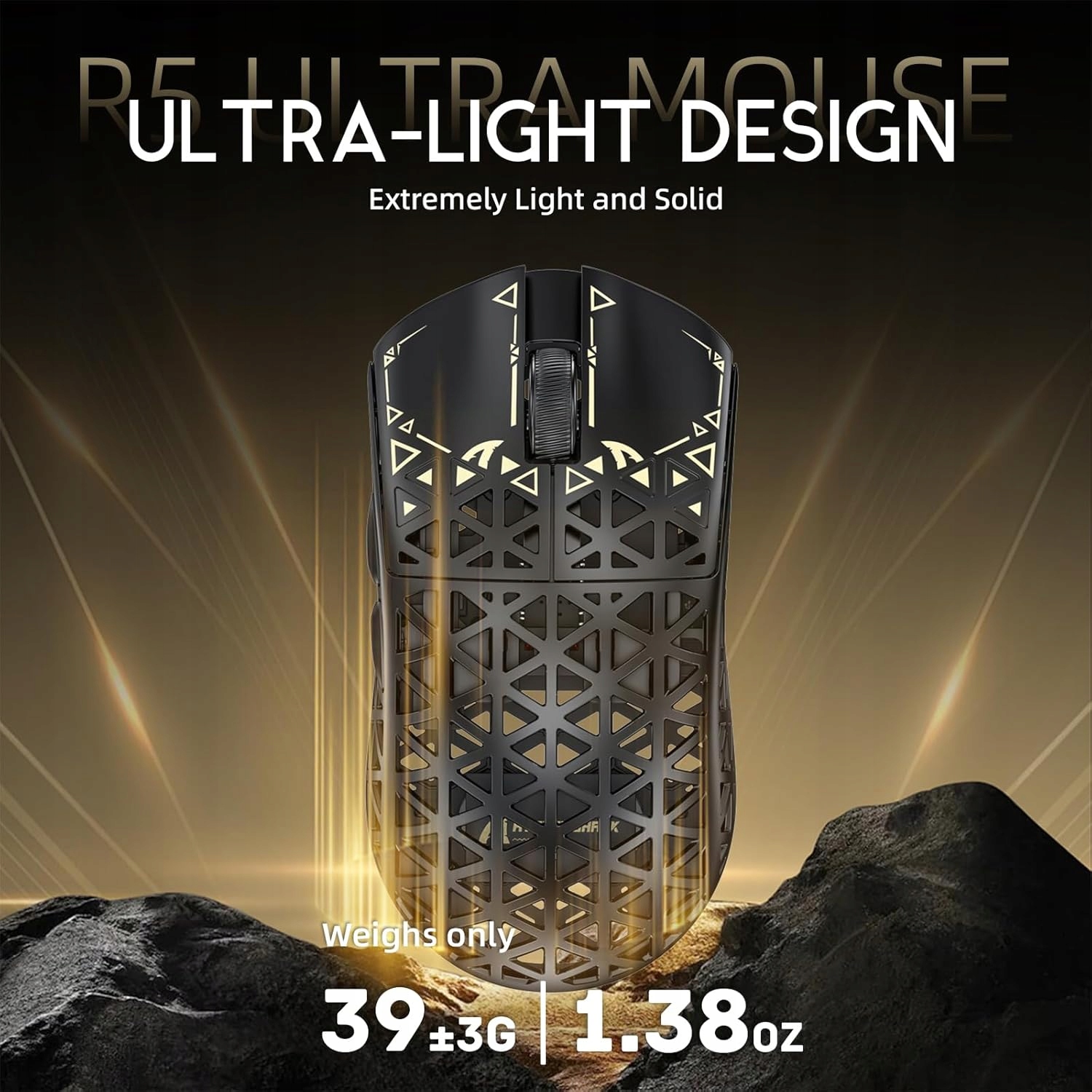 Bezdrôtová myš Attack Shark R5 Ultra čierna ultraľahká