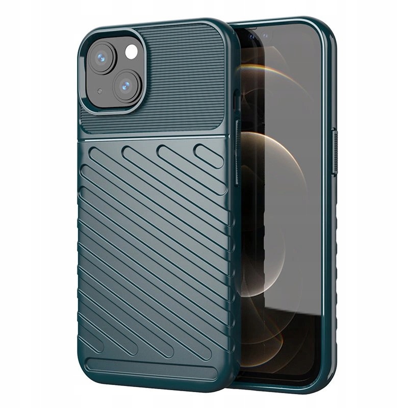 Thunder Case elastyczne pancerne etui pokrowiec do iPhone 13 mini zielony