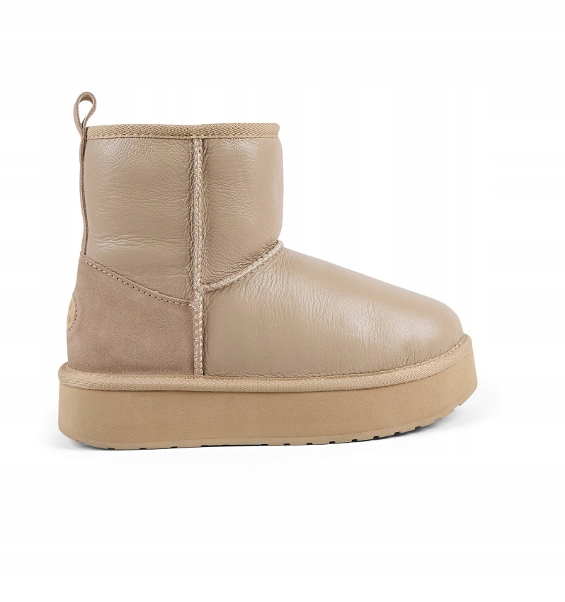 Emu Australia Boty Stinger Mini Flatform Leather Sand 37