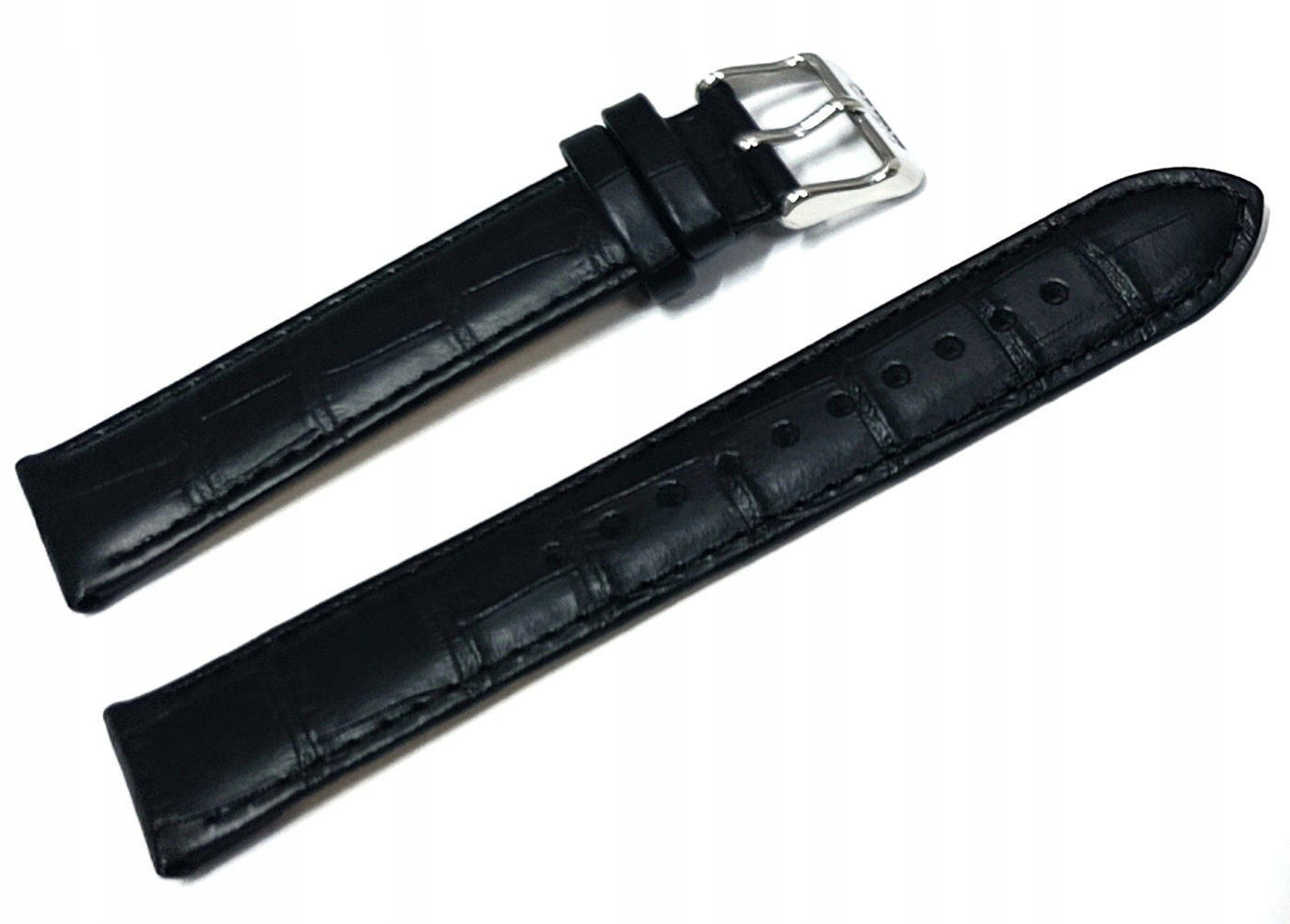 Originální Kožený Černý Matný Řemínek Na Hodinky Orient 20 mm Krokodýl