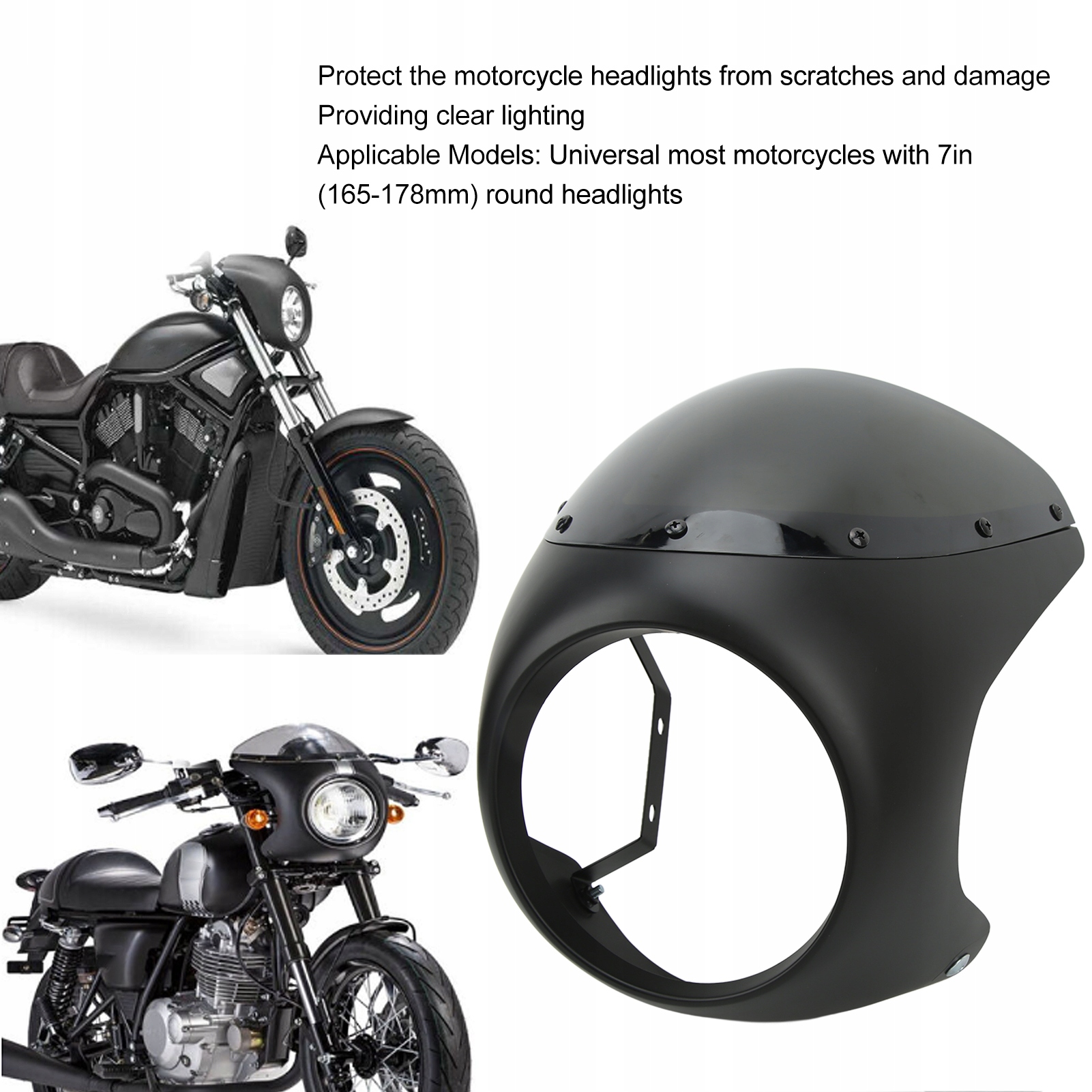 OWIEWKA PRZEDNIA SZYBA UNIWERSALNE DO OKRĄGŁYCH REFLEKTORÓW MOTOCYKLOWYCH Numer katalogowy części 1615220067412