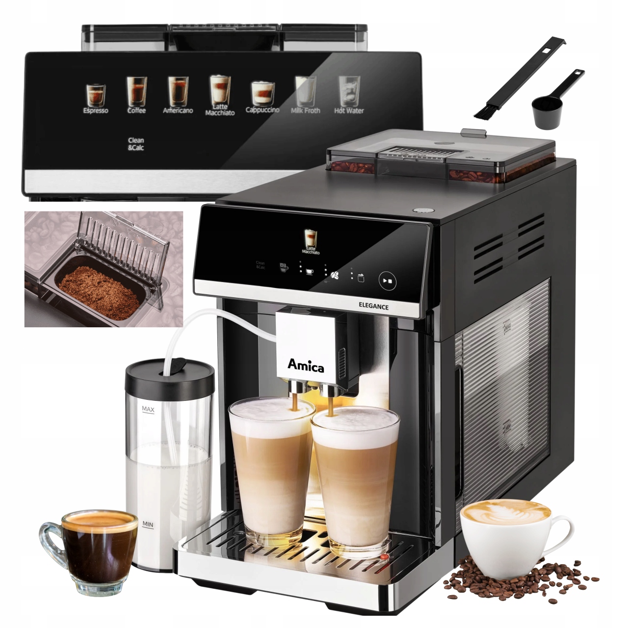 Ekspres do kawy ciśnieniowy Amica CM7011 automatyczny Elegance 1725W 15 bar