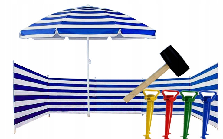 Plážový Slunečník 160CM Paraván 12M Kladívko vrták pro montáž