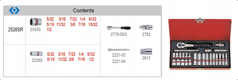 Nasadki Grzechotka 1/4 KR. DŁUGIE CALOWE KING TONY Marka King Tony