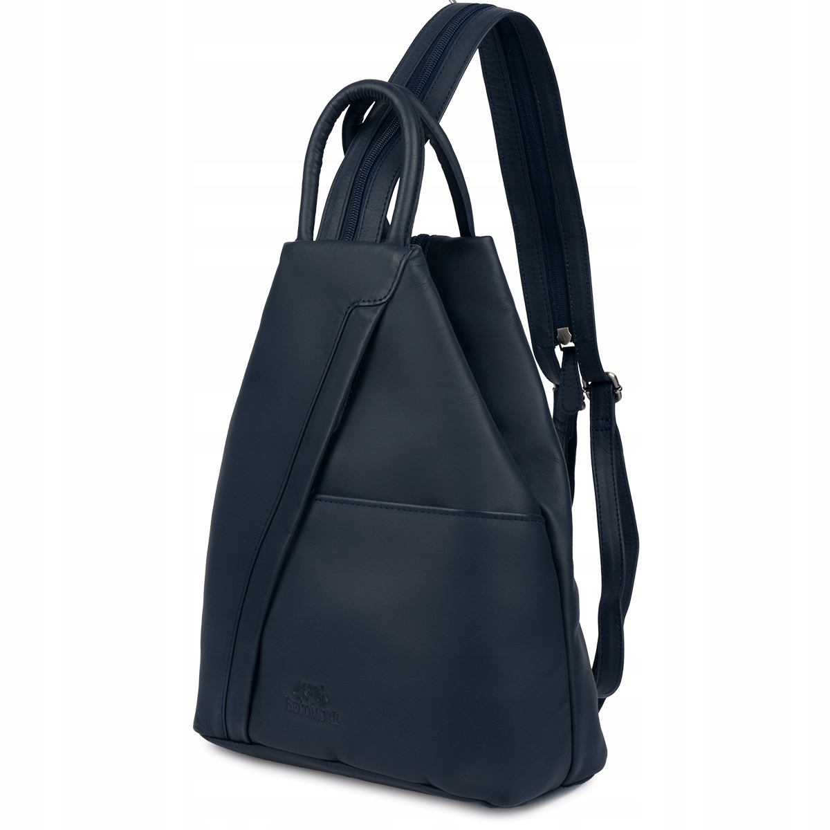 Batoh kožený dámský kultovní italský přes rameno námořnická modrá batoh Beltimore