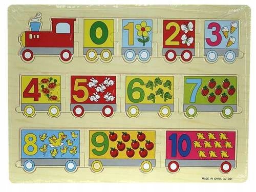 

Puzzle Układanka Drewniana Cyfry Cyferki 12EL