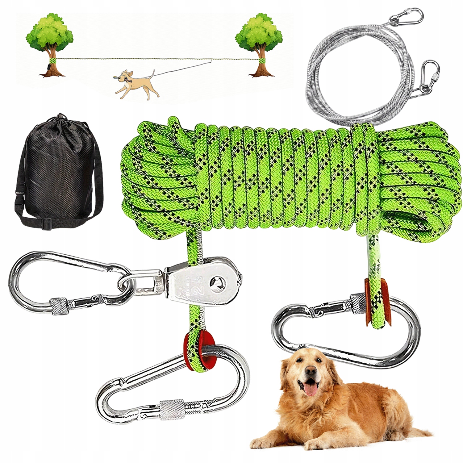 Levně Vodítko Pro Velkého Psa Dlouhá Tréninková Odrazka Extra Silná A Pevná