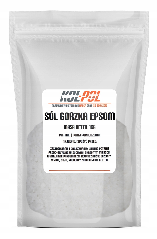 

Sól Epsom 1kg Gorzka rzymska siarczan magnezu