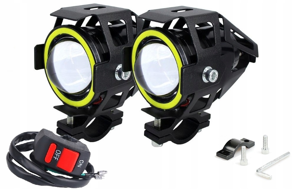 Halogenová Led Lampa Světlomet Ring U7 2 Ks Vypínač