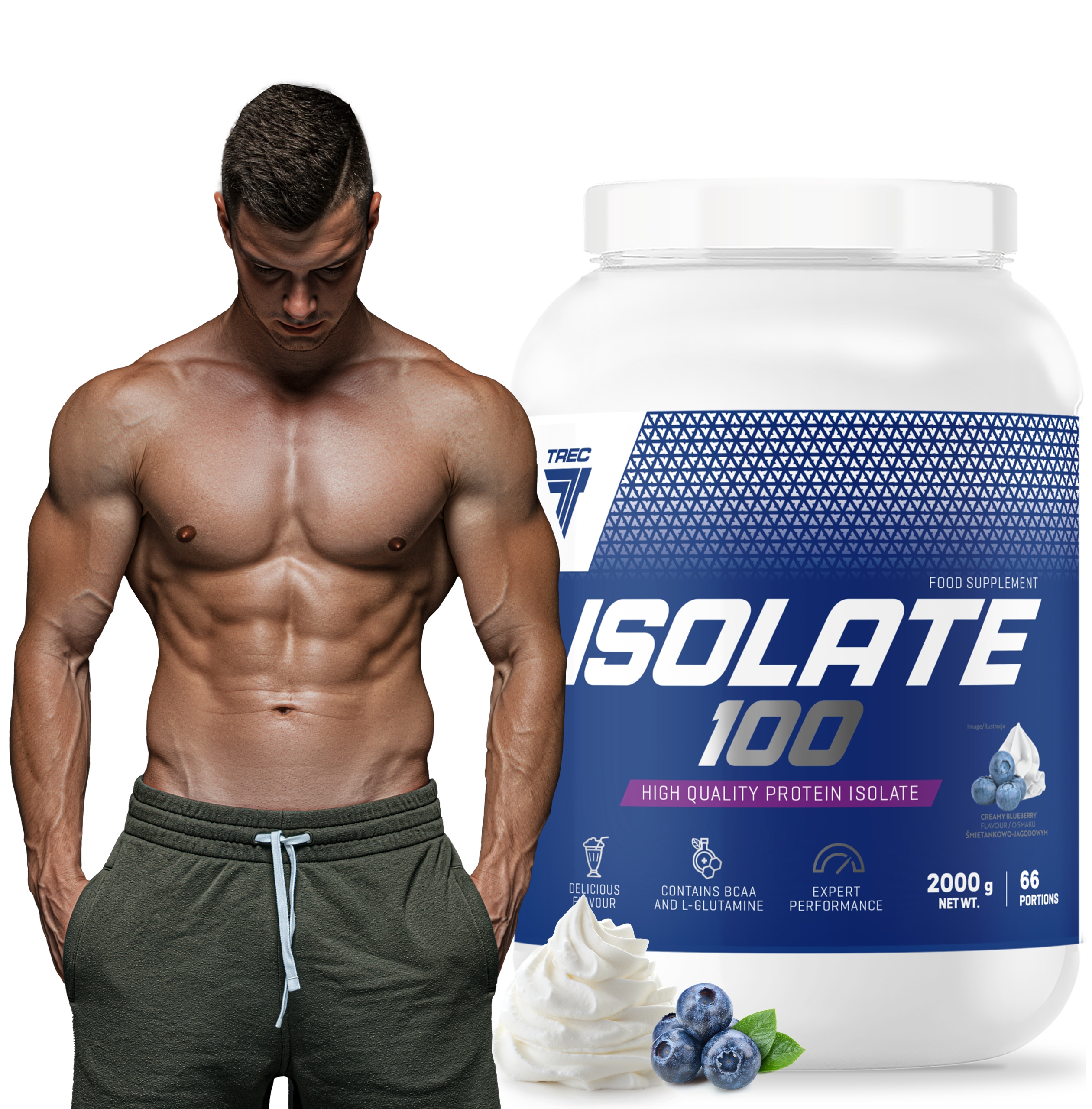 Trec Isolate 100 Proteinový Izolát Cfm 2000 g Vysoká kvalita Bílkoviny v prášku