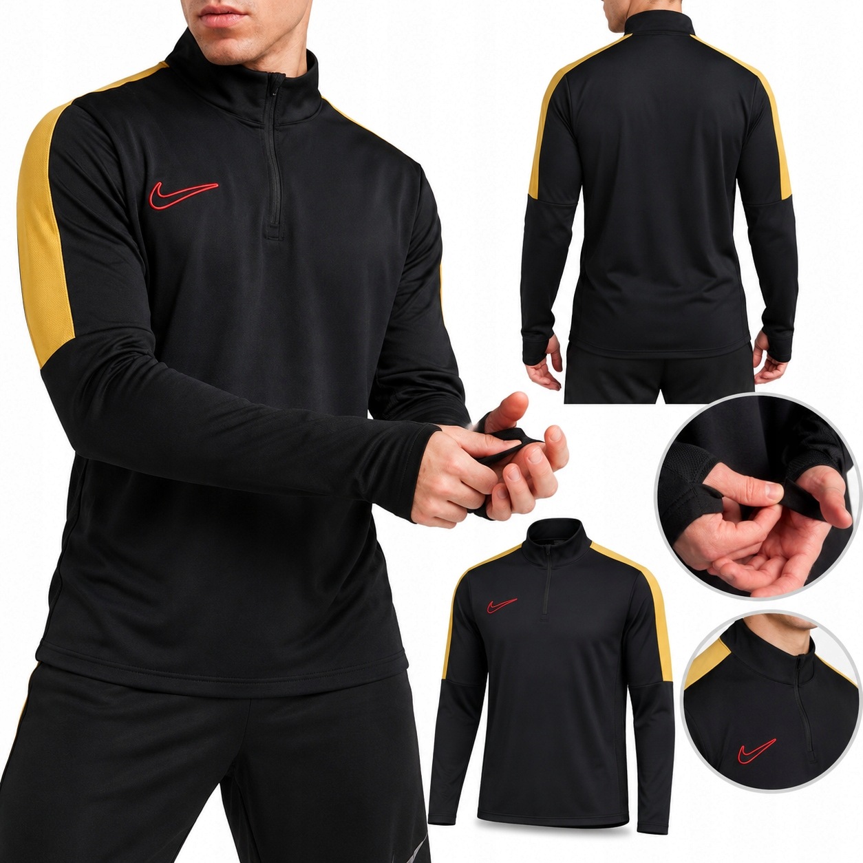 Pánská tréninková Mikina Nike Academy Dri-FIT s 1/4 zipem, černá DX4294-013 M