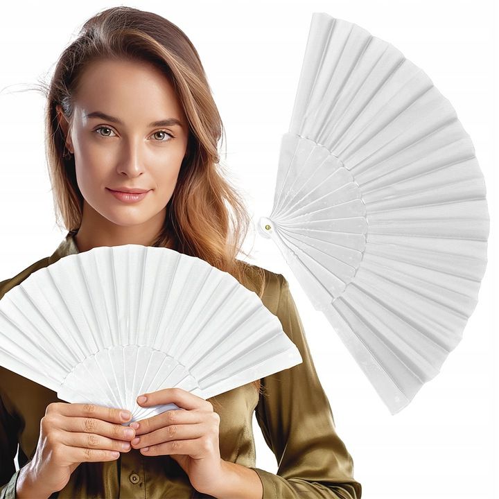 WACHLARZ SKŁADANY JAPOŃSKI CHIŃSKI UPAŁY LATO ŚLUB WESELE DLA GOŚCI BIAŁY Marka inna