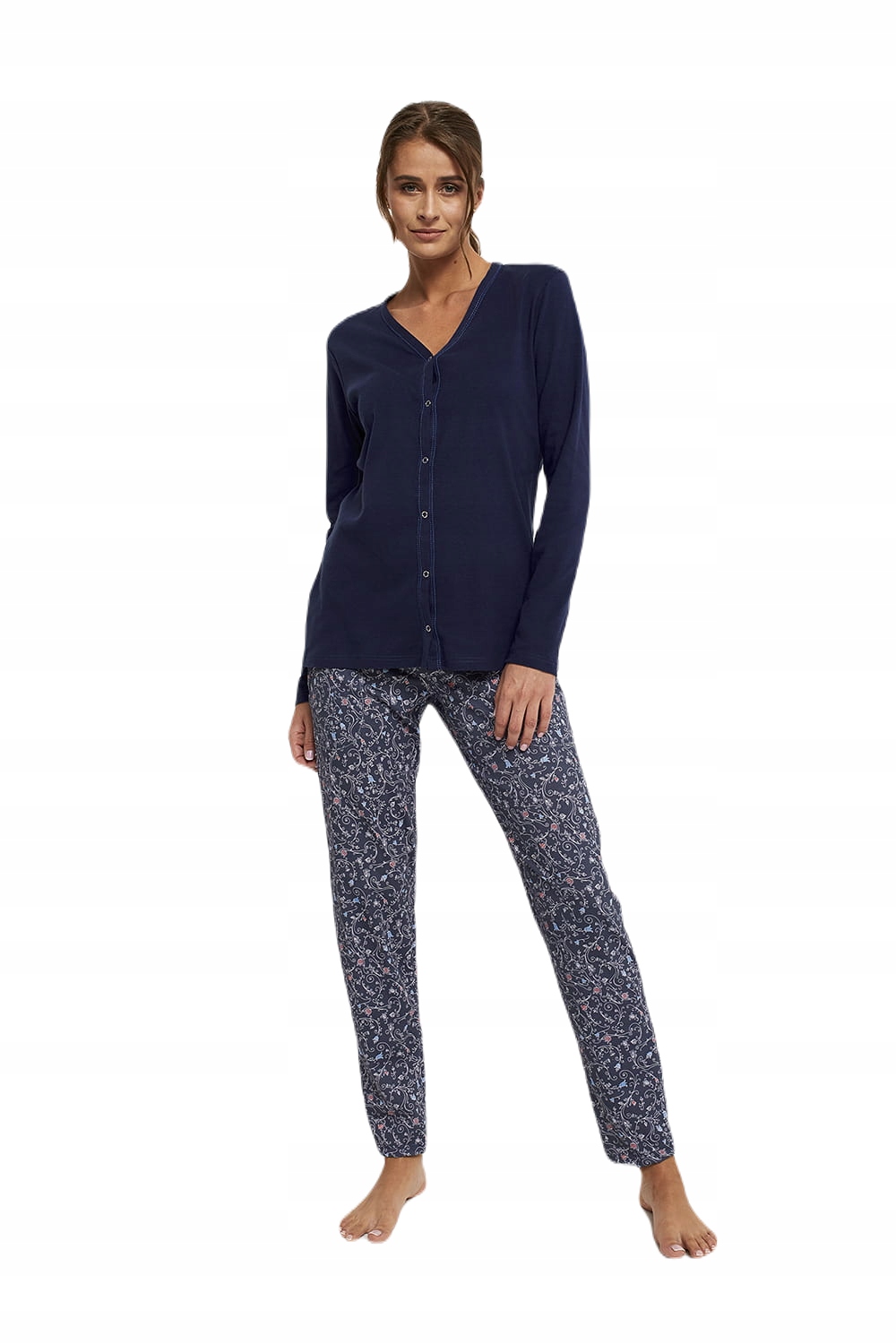 Piżama damska Italian F SAJNA Granat Rozpinana XL Rozmiar XL