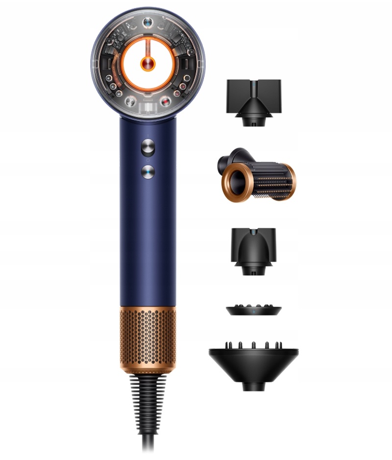 Mocna suszarka Dyson Supersonic Nural Pruski Błękit Straight+Wavy