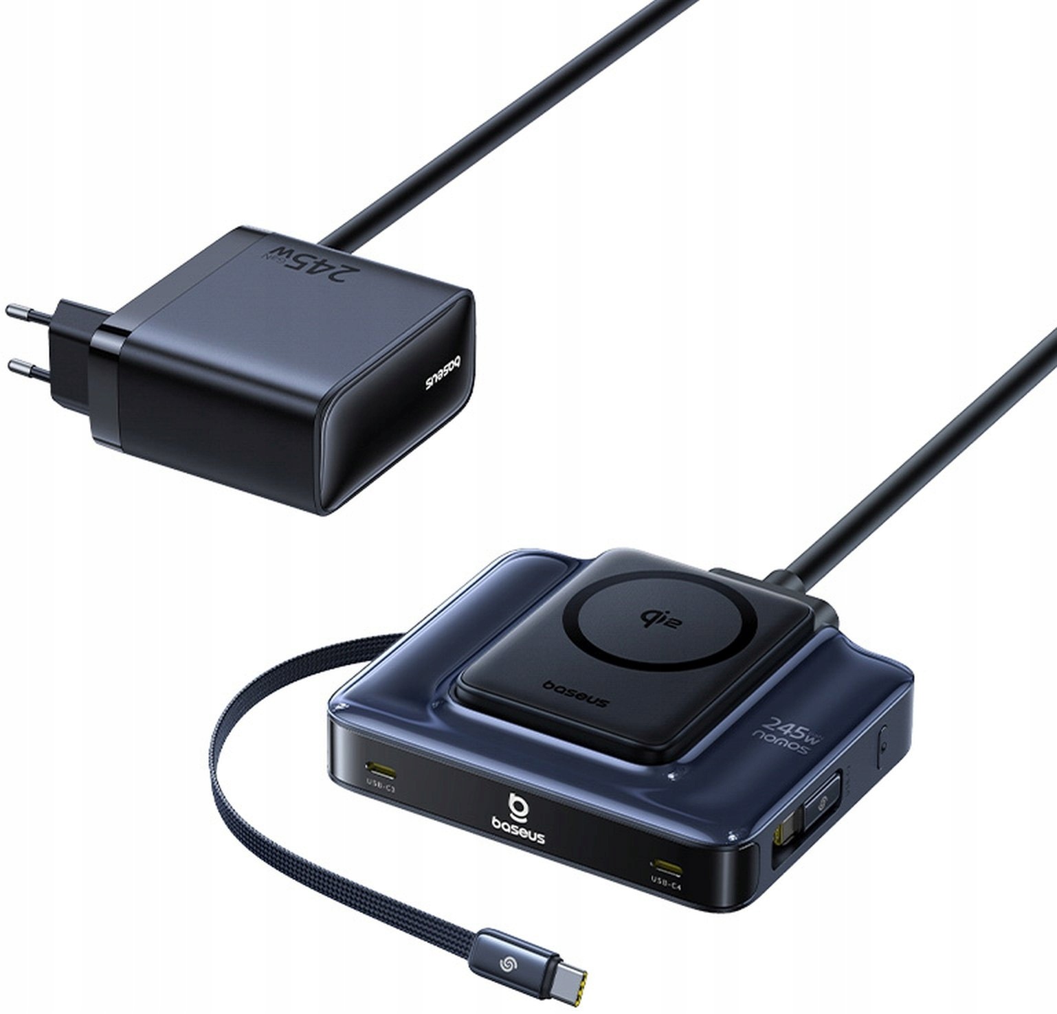 Ładowarka Baseus Nomos NH21 6w1 bezprzewodowa 2x Usb-c 245W