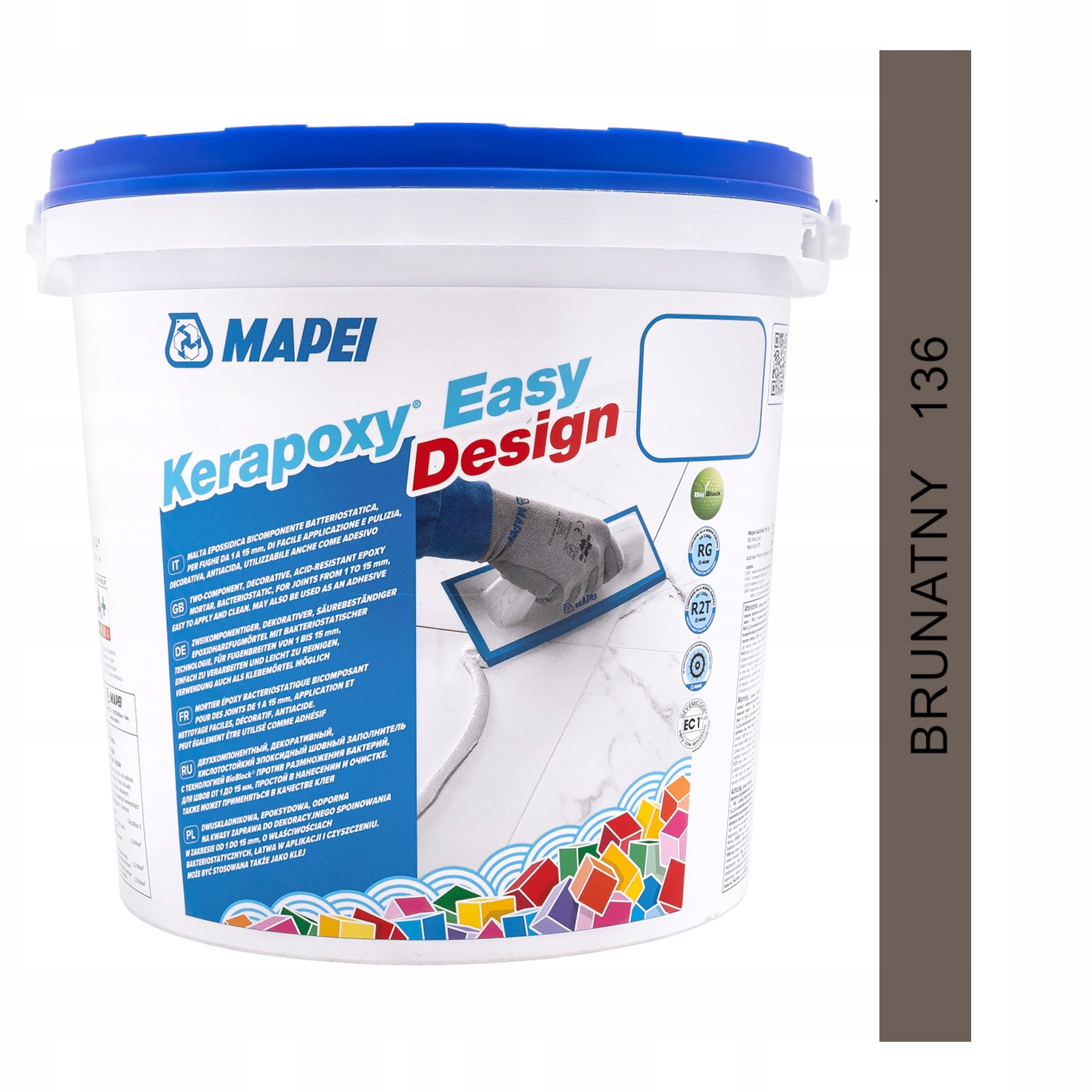 Fuga epoksydowa Mapei Kerapoxy Easy Design 3kg kolor 136 brunatny