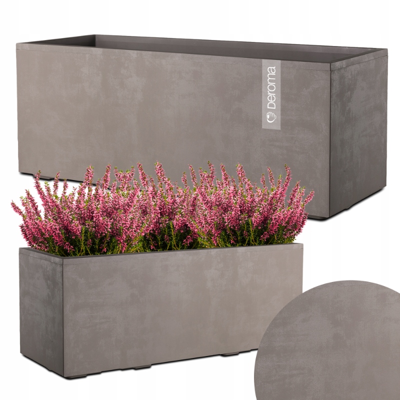 Donica Doniczka Prostokątna Deroma Efekt Betonu 59CM Millennium Piaskowa
