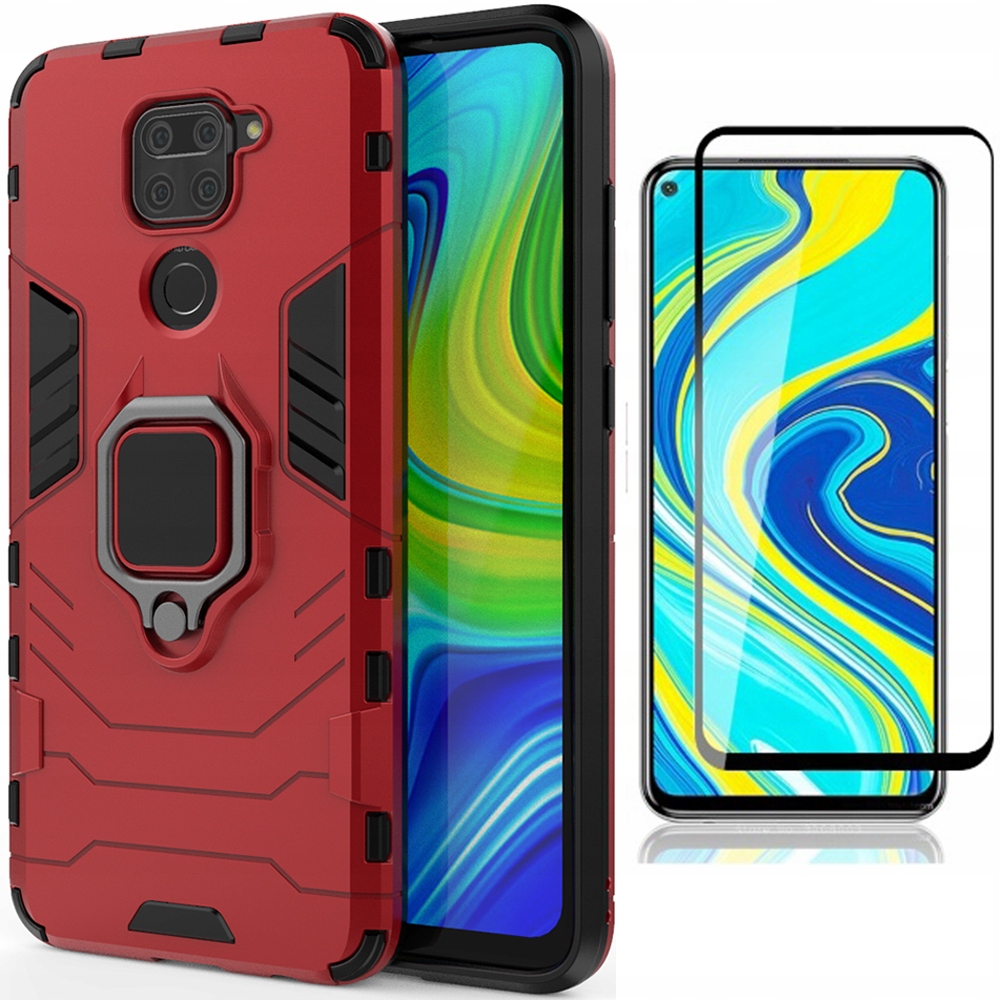 

Etui, Case X-ring Pancerne Do Redmi Note 9 + Szkło