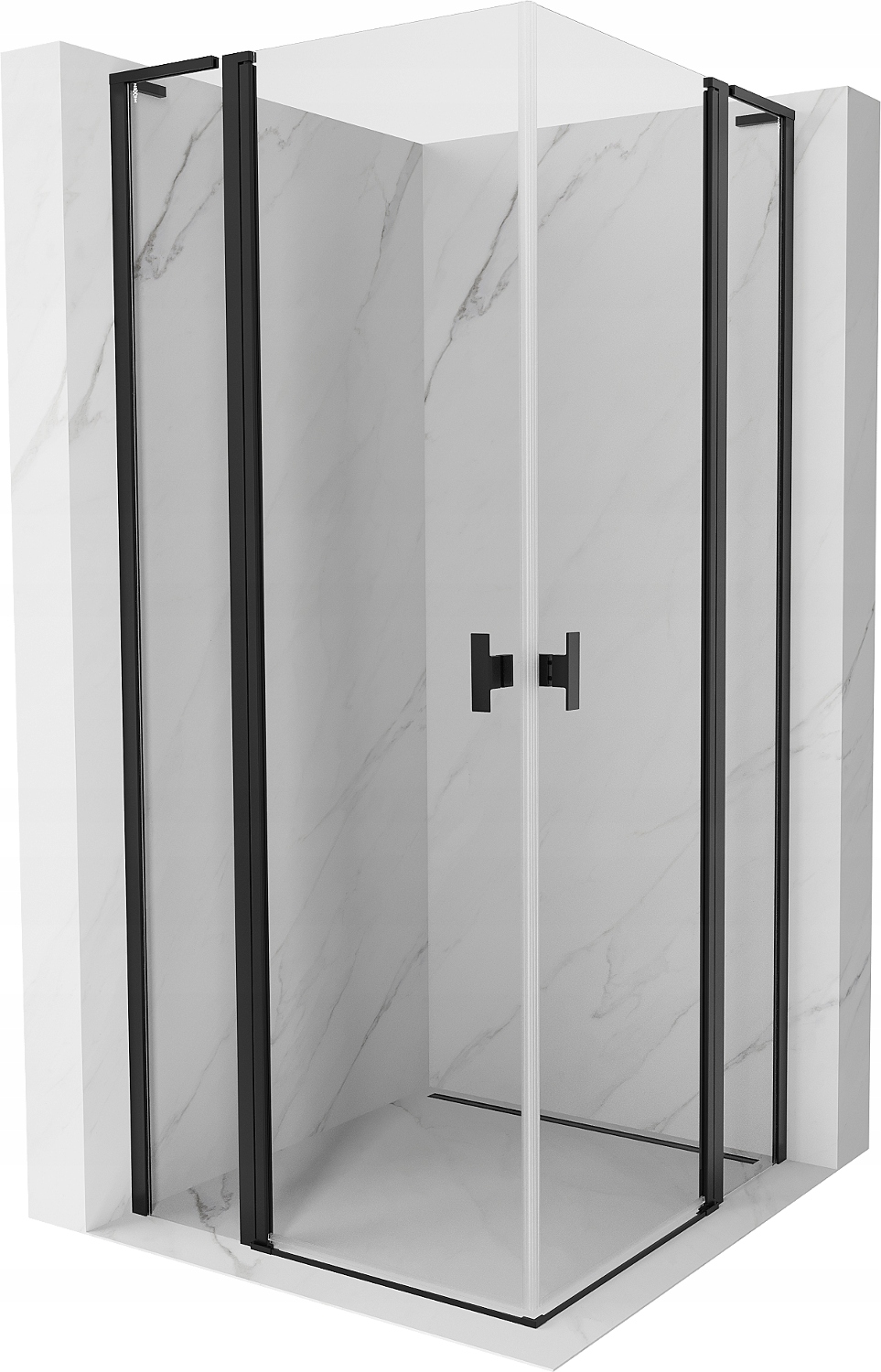 Mexen Mist L Duo Kabina Prysznicowa Uchylna 120X120 CM Transparent Czarna
