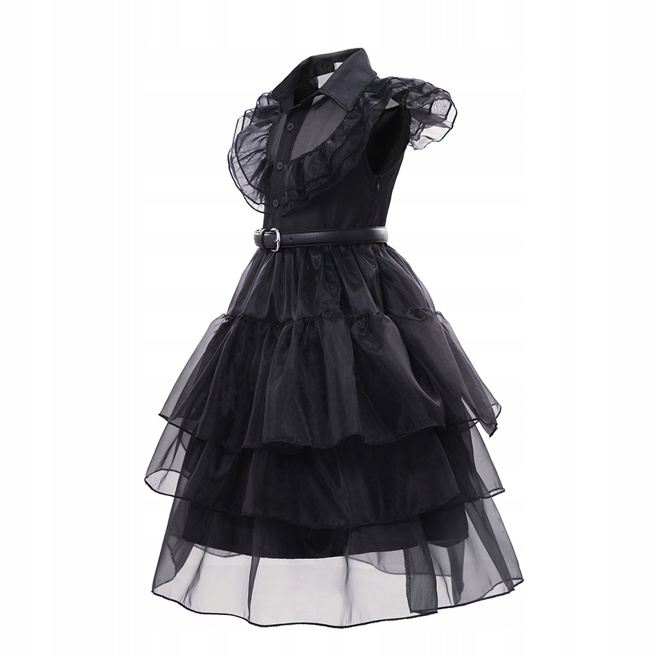 STRÓJ KOSTIUM SUKIENKA WEDNESDAY ADDAMS COSPLAY KARNAWAŁ KARNAWAŁ 158 Płeć Dziewczynki