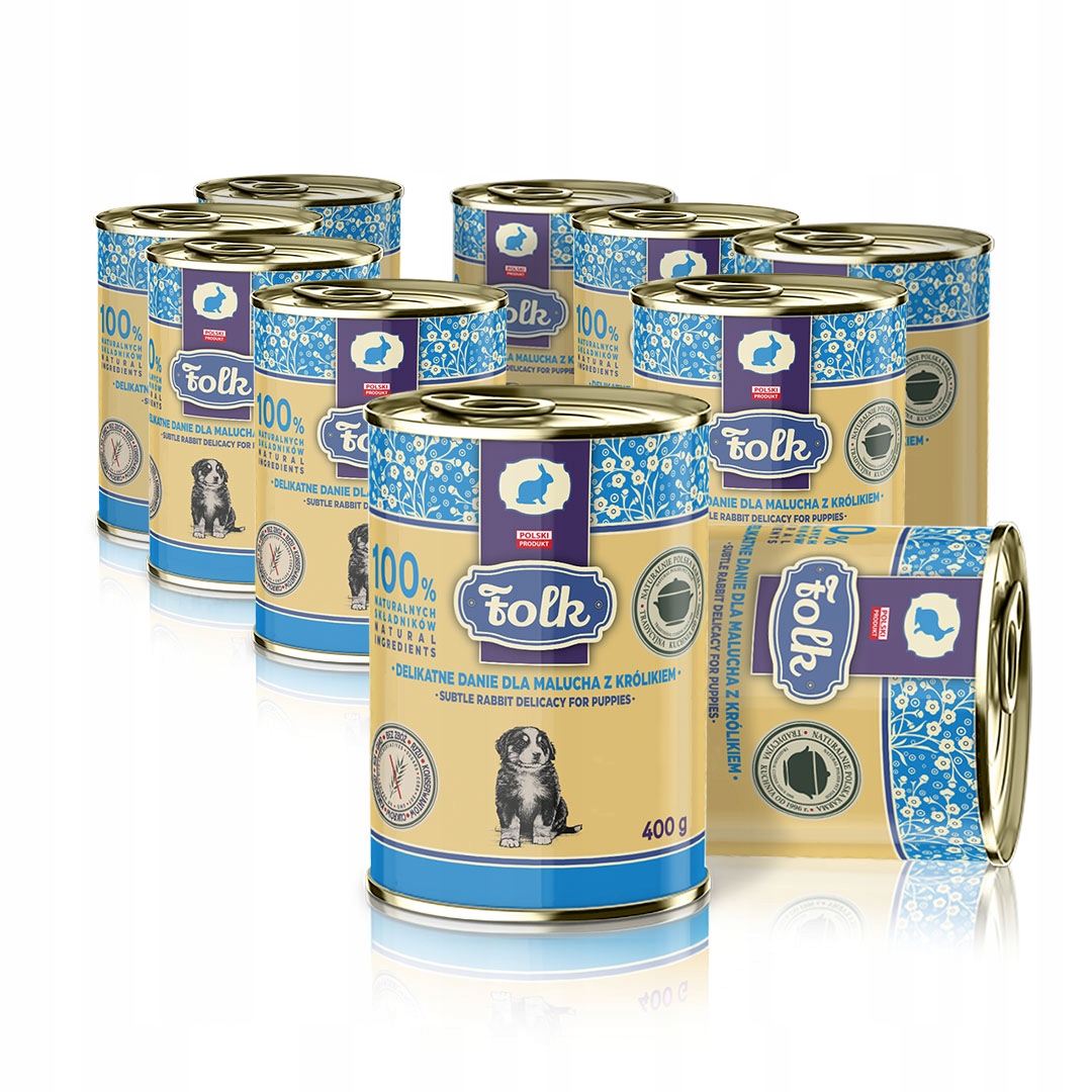 Karma mokra dla psa Folk Junior królik 10 x 400 g