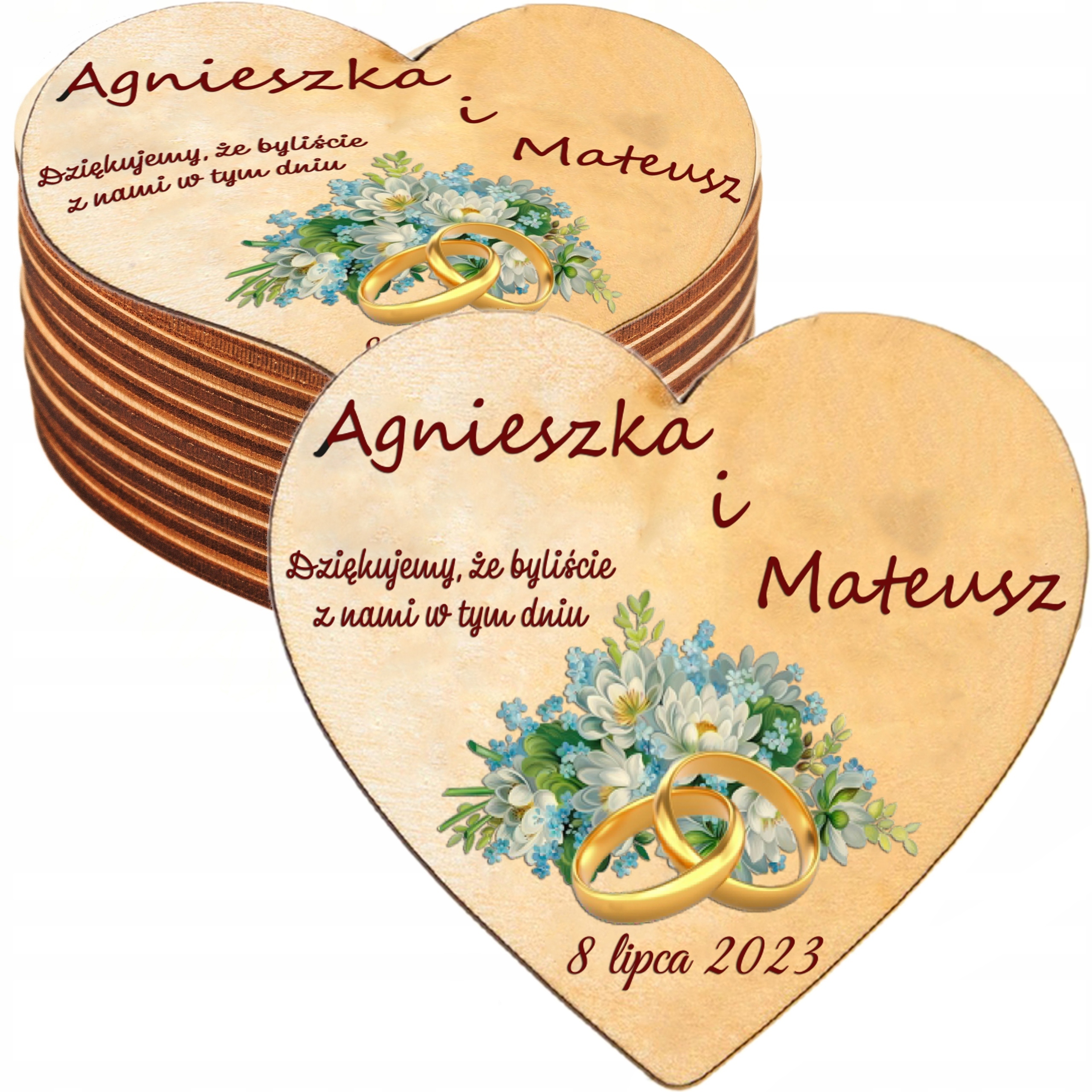 Prezent MAGNES podziękowanie na ślub ślubne wesele dla gości zestaw 10 uv