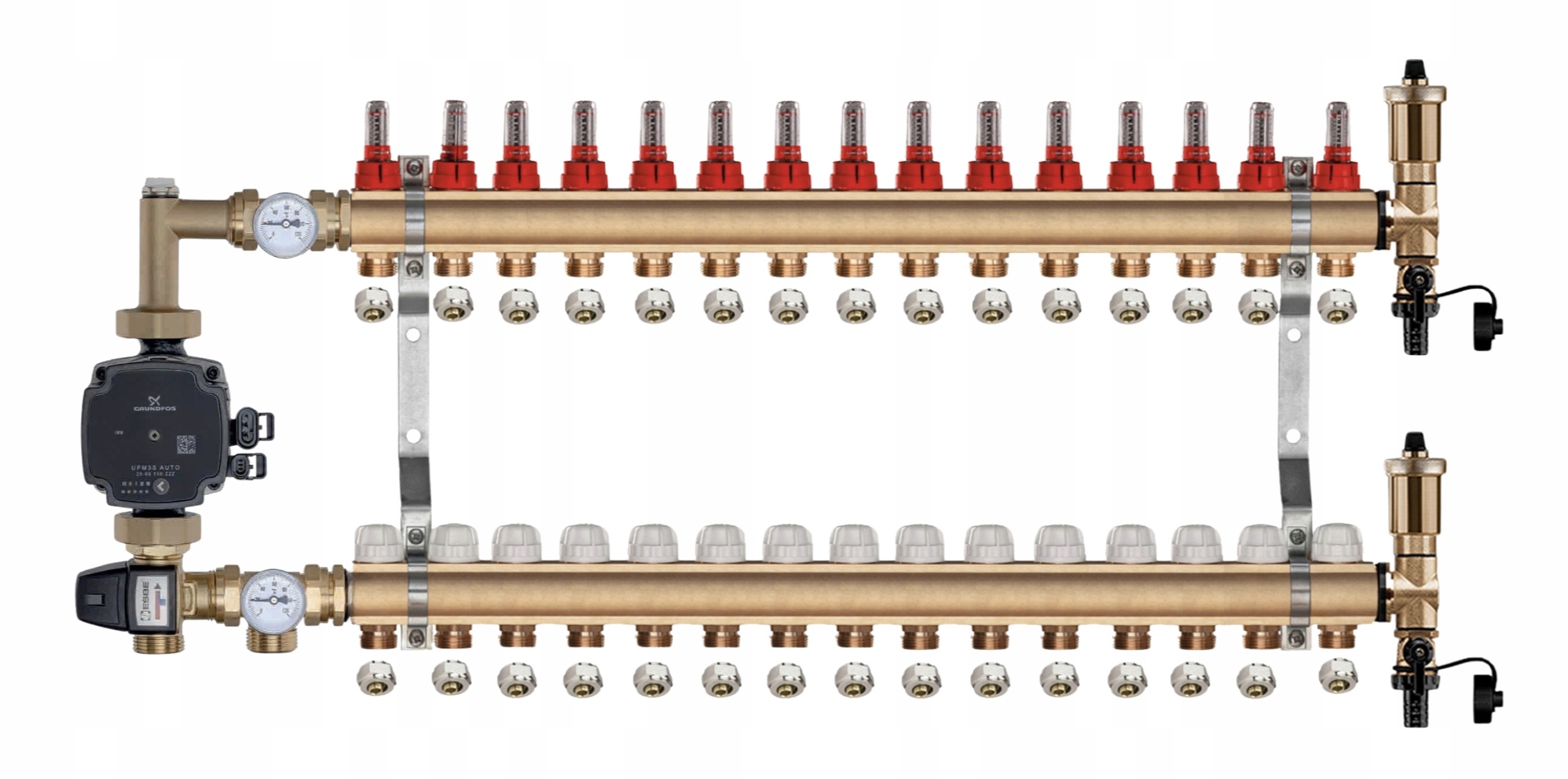 Mosazný Rozdělovač Podlahovky 15 Čerpací Skupina Grundfos Pex Spojky