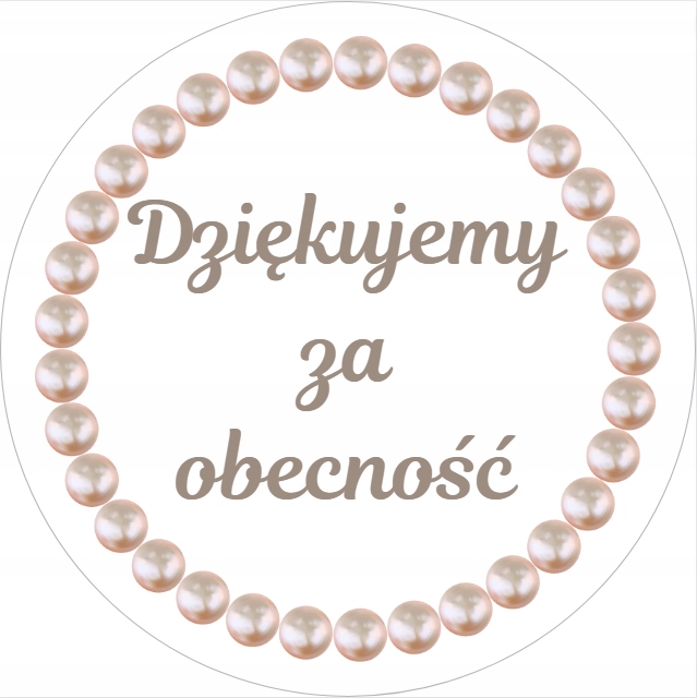 

Naklejki Dziękujemy Obecność perły 4 CM 105 Szt