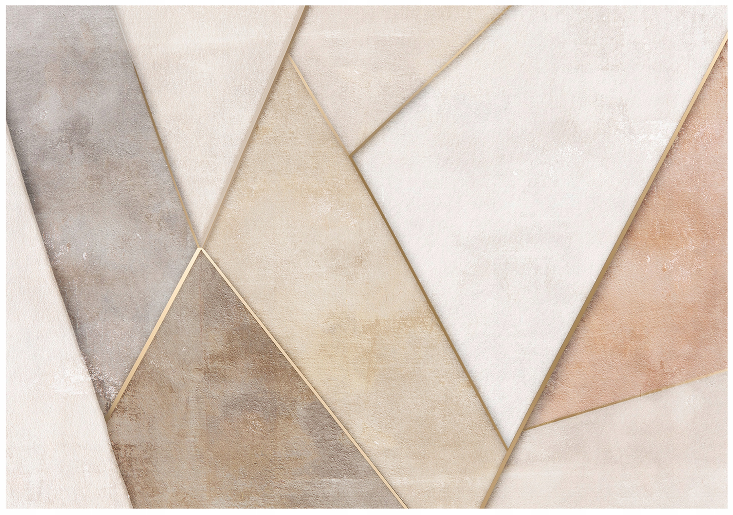 Vinylová Tapeta Na Flizelině Geometrická Abstrakce Béžová Zlatá 416x254