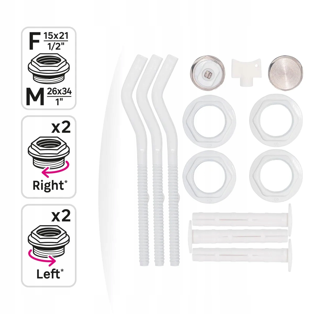 Zestaw korków 1/2 do grzejnika aluminiowego EQUATION Marka Equation