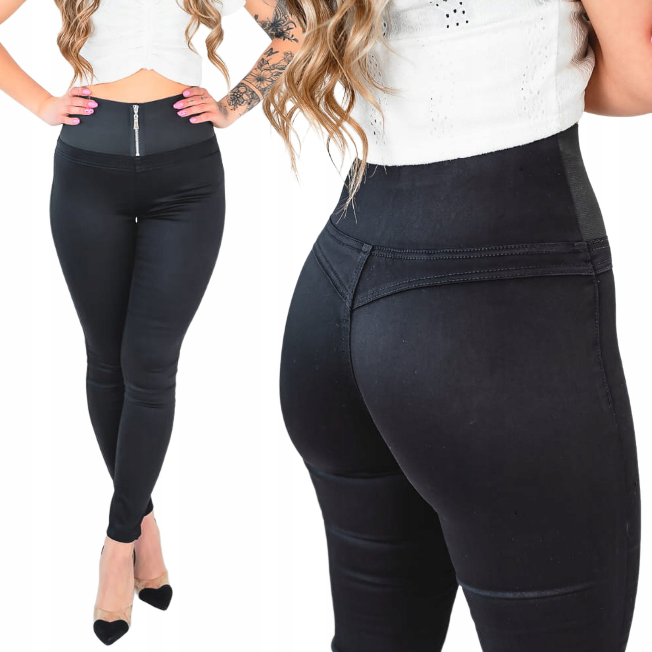 Modelující klasické dámské černé skinny džíny Push Up s vysokým pasem S