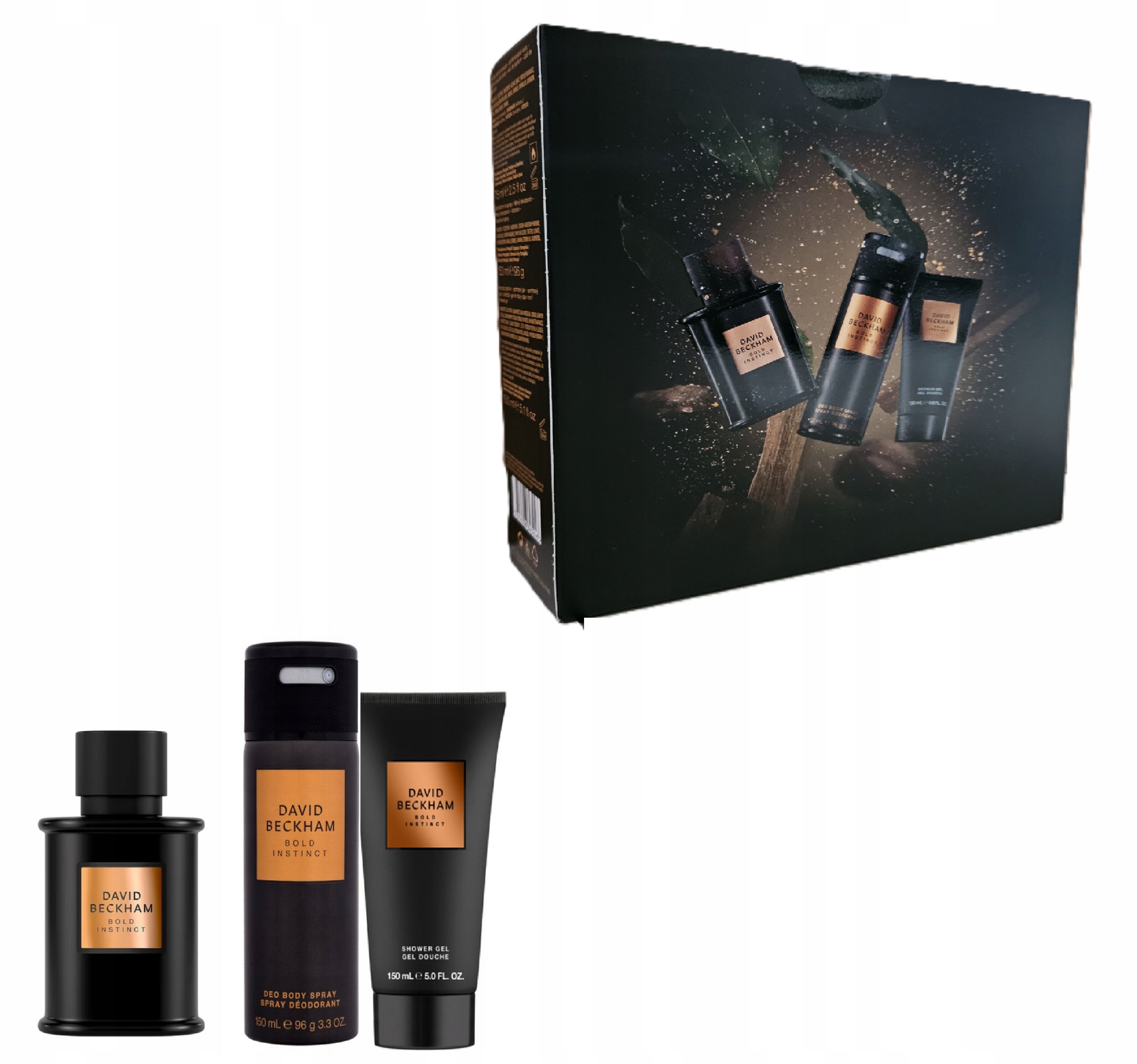 Sada David Beckham Bold Instinct Parfémovaná voda 75 ml, Deodorant,gel