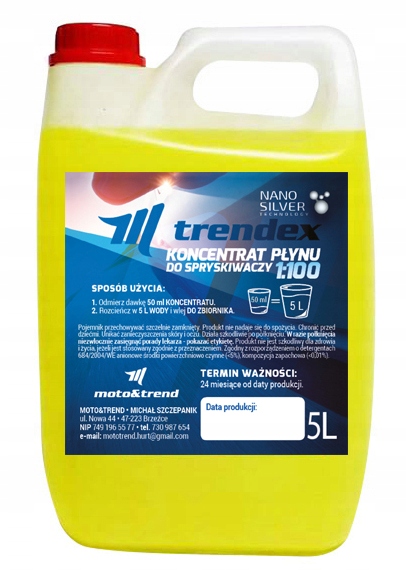 PŁYN DO SPRYSKIWACZY LETNI KONCENTRAT 5L (50ml=5L)