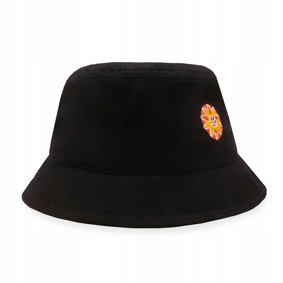 Čepice bucket hat bavlněná černá výšivka slunce S/m unisex