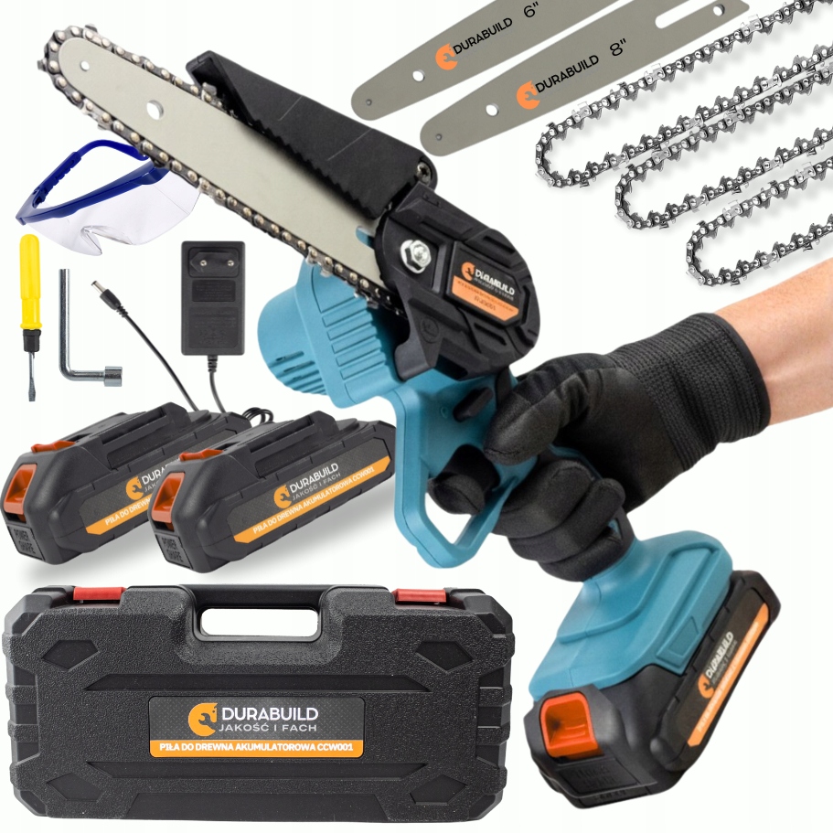 Akumulátorová Zahradní Řetězová Pila Mini Větvová Pila 2xAKU 6" 8"