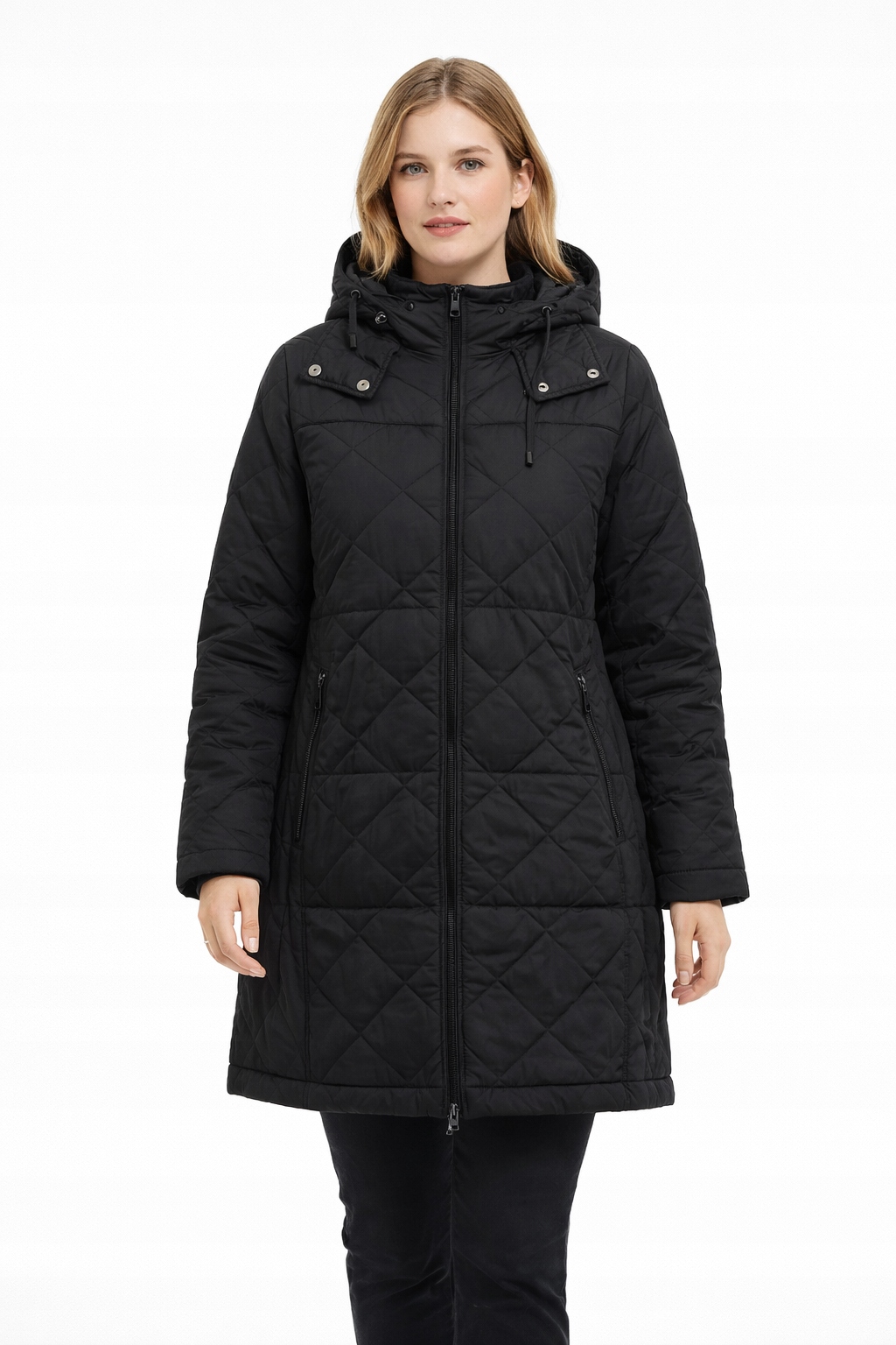 Černá Prošívaná S Kapucí Xs 1I4A