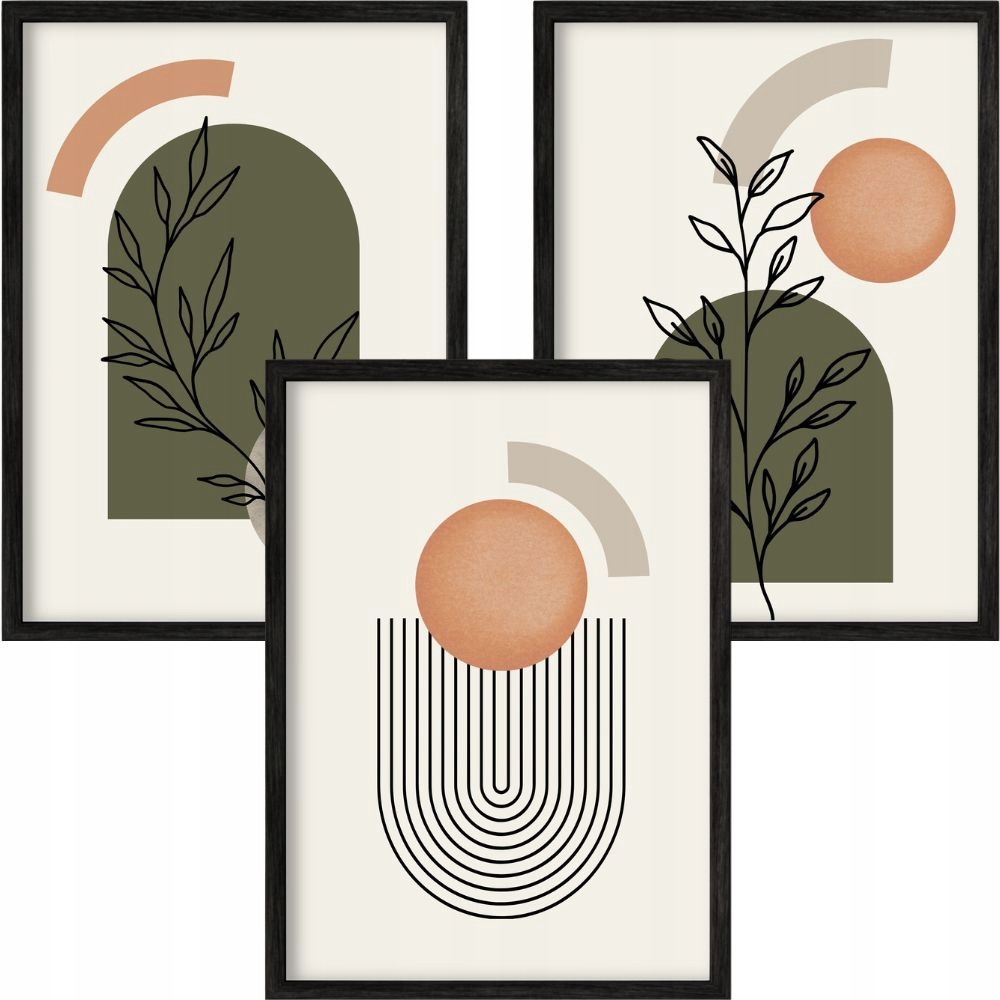 Zestaw Plakat Foto Obraz 50x70 Kwiaty Geometryczne Kształty Wiosenne 70x50