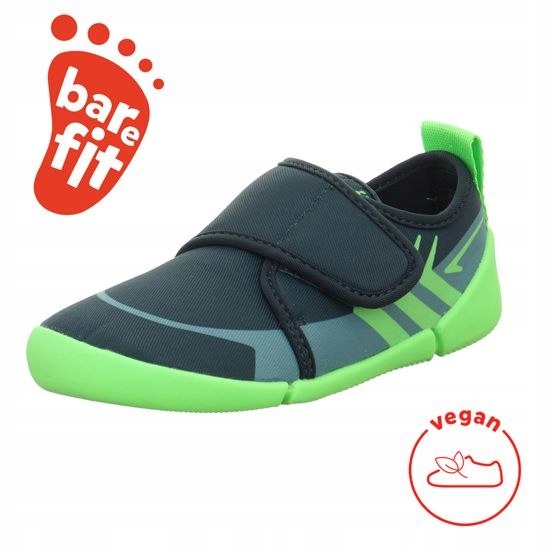 Pantofle Tekstylne Kapcie Barefoot Superfit Venti Grun/hellgrun R.26