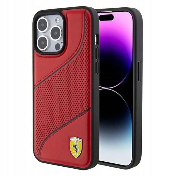 Ferrari FEHCP15LPWAR iPhone 15 Pro 6.1" czerwony/red hardcase Perforated