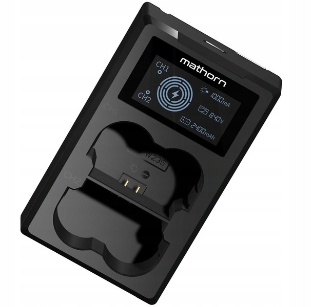 Mathorn MBC-D230 Usb-c Ładowarka dwukanałowa z ekranem Led Fujifilm NP-W235